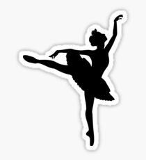 Ballerina silhouette (black) Sticker