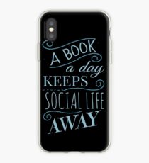 Vinilo o funda para iPhone un libro al día mantiene lejos la vida social