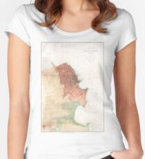 Vintage Map of San Francisco CA (1853) Women's Fitted Scoop T-Shirt