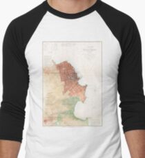 Vintage Map of San Francisco CA (1853) Men's Baseball ¾ T-Shirt