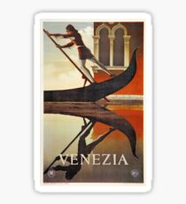 Vintage Venice Italy travel advert, gondola Sticker