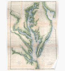 Vintage Map of The Chesapeake Bay (1873) Poster