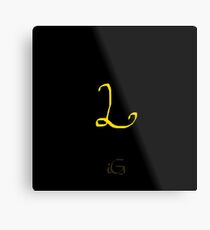 L Golden Alphabet Series Metal Print