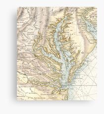 Vintage Karte der Chesapeake Bay (1778) 2 Leinwanddruck