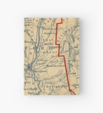 Vintage Map of Hartford County CT (1846) Hardcover Journal