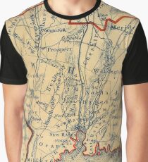 Vintage Map of New Haven County CT (1846) Graphic T-Shirt