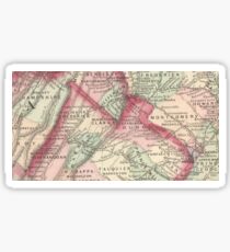 Vintage Map of Northern Virginia (1875) Sticker