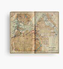 Vintage Map of Ottawa Canada (1894) Metal Print