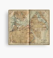 Vintage Map of Ottawa Canada (1894) Canvas Print