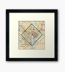Vintage Map of Washington D.C. Battlefields (1862) Framed Print