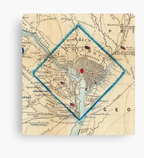 Vintage Map of Washington D.C. Battlefields (1862) Canvas Print