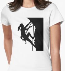 Climbing woman girl Women's Fitted T-Shirt