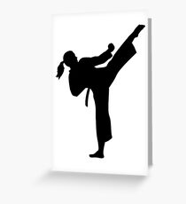 Karate girl woman Greeting Card