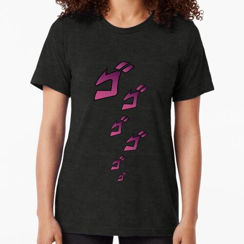 Jojo Menacing ゴゴゴ Jojo S Bizarre Adventure Tri Blend T Shirt Buy It On Redbubble Society6 Etsy