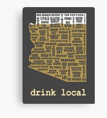 Drink Local - Arizona Beer Shirt Canvas Print