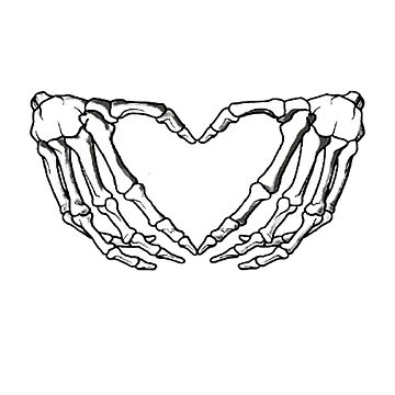 skeleton heart hands wall art fingers heart wall decor 2d art