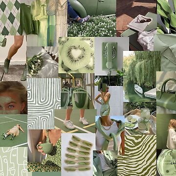 Sage Green Collage Wallpaper  Hovia