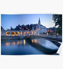 Sanctuary of Our Lady of Lourdes at Blue Hour Poster
