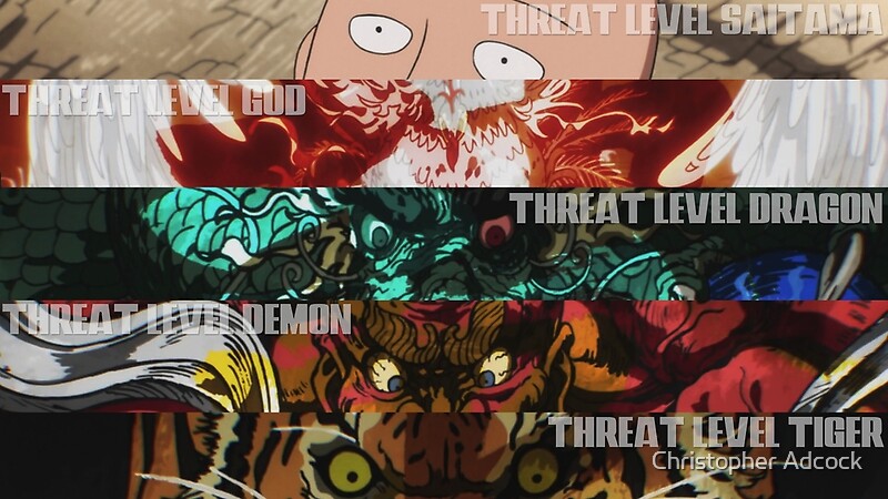 "Threat Levels One Punch Man (w/ Saitama And Words)" By Arcanekeyblade5 ...