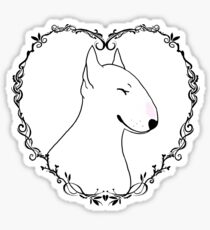 Love Bull Terrier - Black & White Sticker