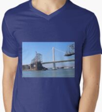 San Francisco To Oakland Bay Bridge - New And Old Men's V-Neck T-Shirt