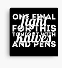 Knives and Pens (Black) Canvas Print