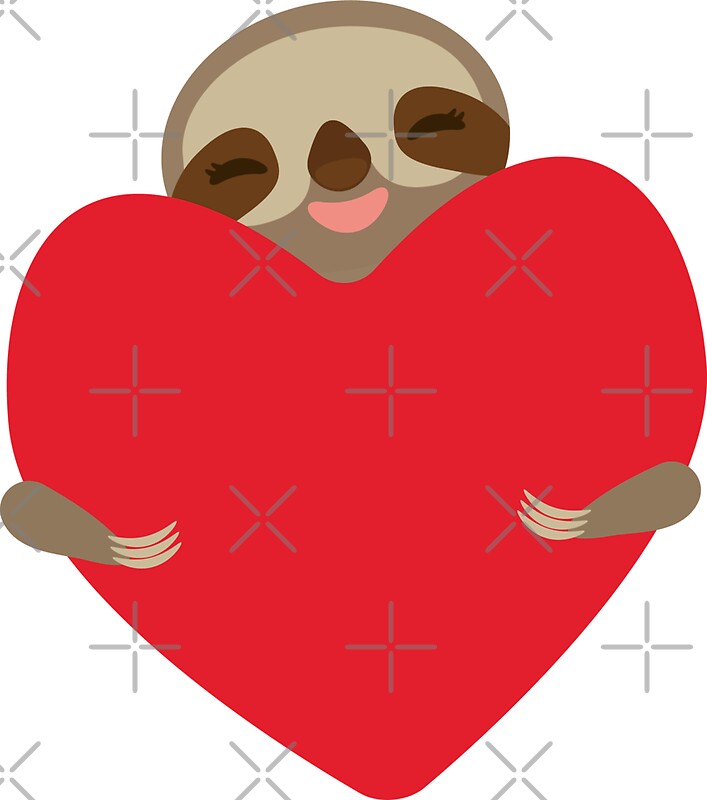 sloth with heart stuffed animal