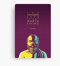 Socrates quote: The unexamined life Canvas Print