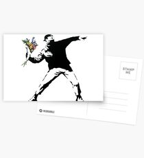 Postales Lanzador de flores - Banksy