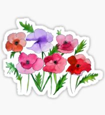 Poppies Amapolas Hand-painted Watercolor Sticker
