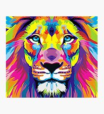Painted Lion Photographic Print