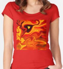 Hot Hearts Abstract Painting Women's Fitted Scoop T-Shirt