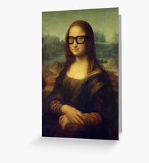 Hipster Glasses Mona Lisa - Leonardo da Vinci Greeting Card