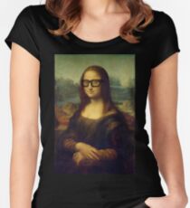 Hipster Glasses Mona Lisa - Leonardo da Vinci Women's Fitted Scoop T-Shirt