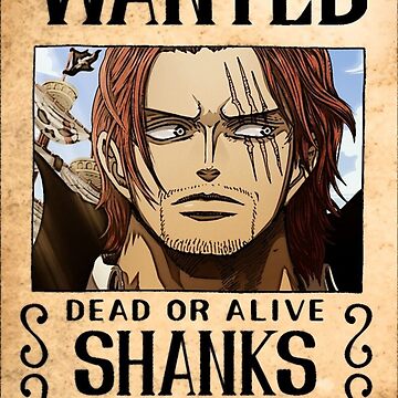 Masque avec l'œuvre « Avis de recherche ''Shanks Le Roux dans One Piece »  de l'artiste ArtSpiritGood
