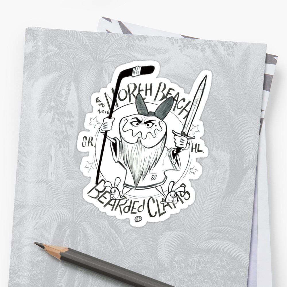 Bearded Clams Sticker By Johnnagethebrav Redbubble 3037