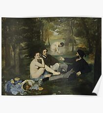 Edouard Manet - Luncheon on the Grass 1863 , French Impressionism , Landscape Poster