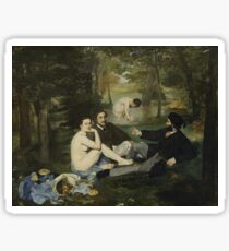 Edouard Manet - Luncheon on the Grass 1863 , French Impressionism , Landscape Sticker