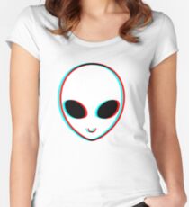 Camiseta entallada de cuello ancho Trippy Alien