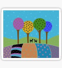 Black Cats - Colorful Landscape Sticker