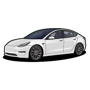 Dekokissen for Sale mit Tesla Model 3 Weiß von sugoishrimp