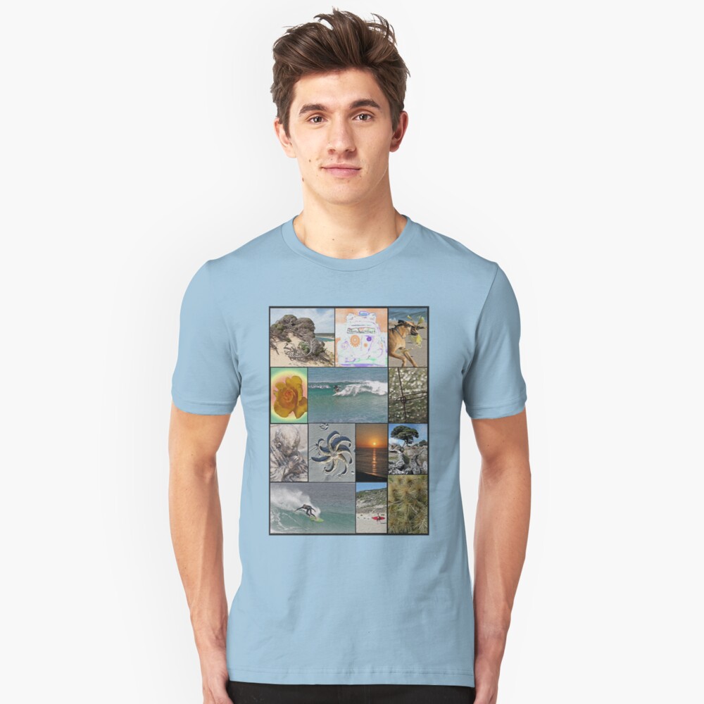 Collage Surf Tee Design Margaret River Western Australia Slim Fit T-Shirt