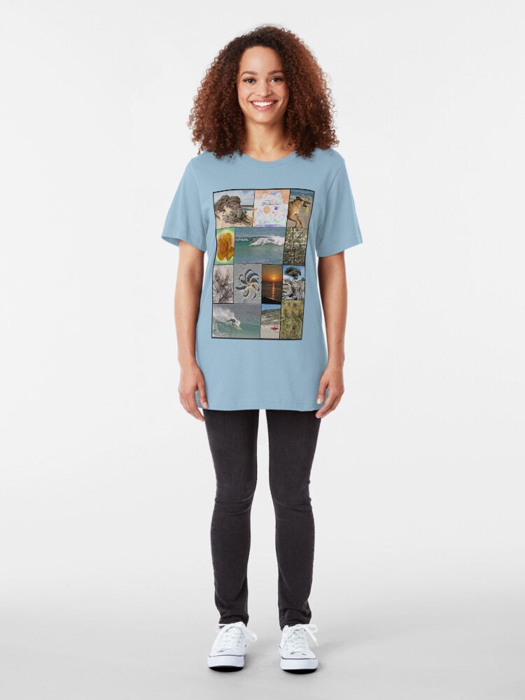 Alternate view of Collage Surf Tee Design Margaret River Western Australia Slim Fit T-Shirt