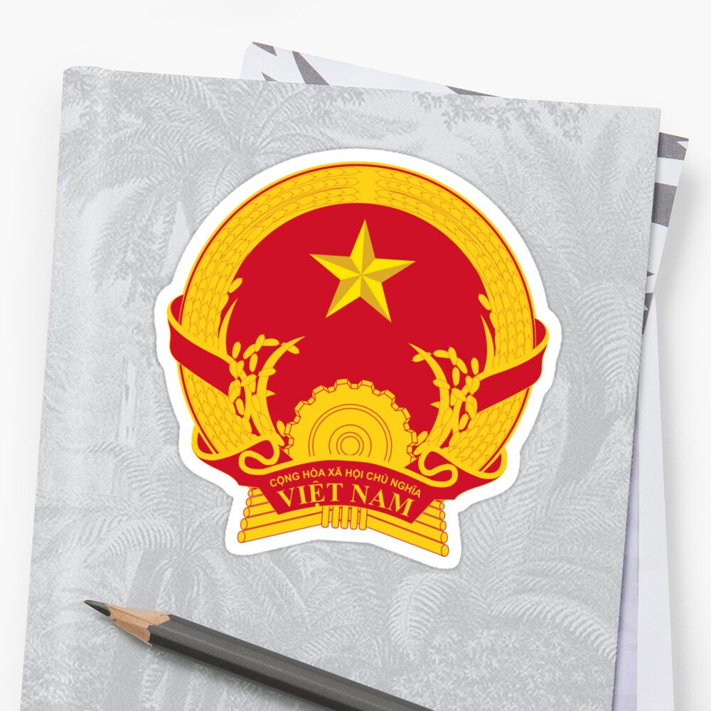 Download "Coat of Arms of Vietnam" Stickers by mindwerkz | Redbubble