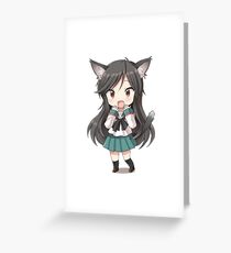 Anime cat girl chibi Greeting Card