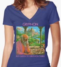 Gryphon- Red Queen to Gryphon Three Women's Fitted V-Neck T-Shirt