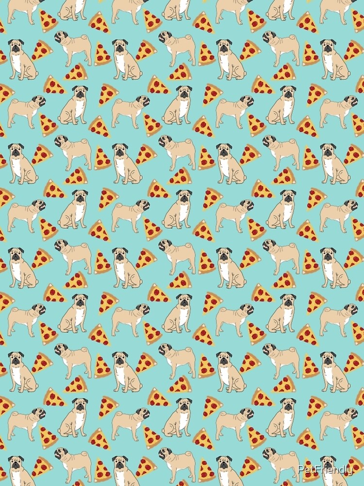 Pizza Pugs cute pet portraits funny puggle puppy dog pizza junk food dog gift trendy hipsters by PetFriendly