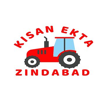 Kisan Ekta Zindabad With Red Tractor