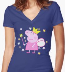 Peppa Women's Fitted V-Neck T-Shirt