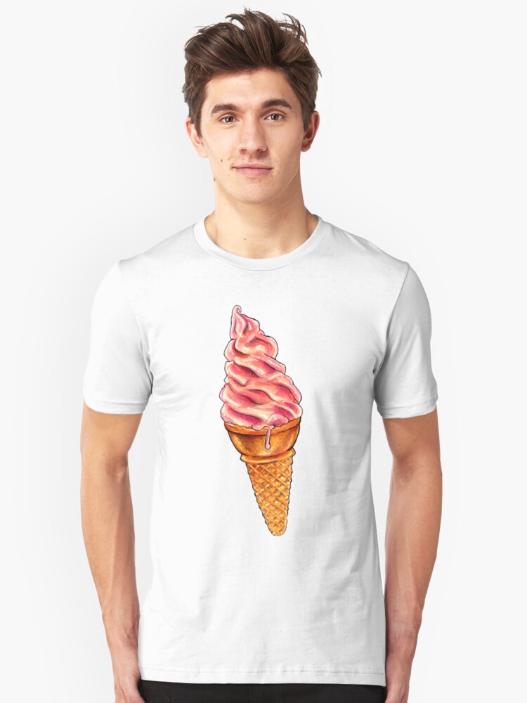 Alternate view of Strawberry Soft Serve Pattern Slim Fit T-Shirt